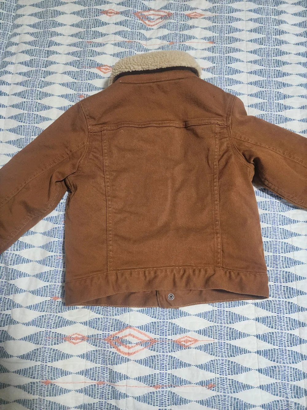 GAP Kids Tan Brown Sherpa-Lined Jean Jacket Size 5